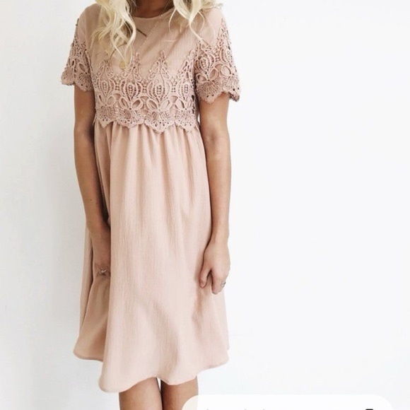 ROOLEE | Pale pink midi dress | S - Picture 1 of 6
